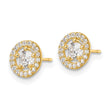 14k CZ Halo Stud Earrings - Birthstone Company