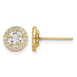 14k CZ Halo Stud Earrings - Birthstone Company