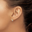 14K Gold White Rhodium CZ Awareness Post Earrings - Birthstone Company