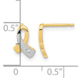 14K Gold White Rhodium CZ Awareness Post Earrings - Birthstone Company
