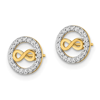 14k CZ Infinity Symbol Post Earrings - Birthstone Company