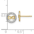 14k CZ Infinity Symbol Post Earrings