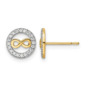 14k CZ Infinity Symbol Post Earrings - Birthstone Company