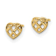 14k Heart Post Earrings