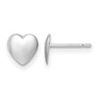 14K White Gold Polished Heart Post Earrings - Birthstone Company
