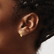 14K Polished Heart Post Dangle Earrings - Birthstone Company