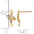14k CZ Saturn & Stars Dangle Post Earrings - Birthstone Company