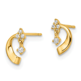 14K CZ Post Earrings - Birthstone Company