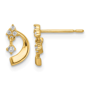 14K CZ Post Earrings - Birthstone Company