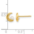14K Polished Half Moon 2.5-3mm Freshwater Cultured Pearl Post Earrings - Birthstone Company