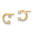 14k CZ Horseshoe Post Earrings - Birthstone Company