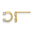 14k CZ Horseshoe Post Earrings - Birthstone Company