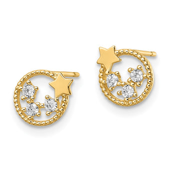 14k CZ Stars Post Earrings - Birthstone Company