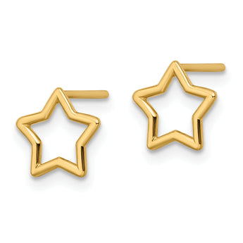 14k Polished Star Stud Post Earrings