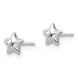14k White Polished Small Puffed Star Post Earrings - Birthstone Company