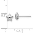 14k White Polished Small Puffed Star Post Earrings