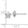14k White Polished Small Puffed Star Post Earrings - Birthstone Company