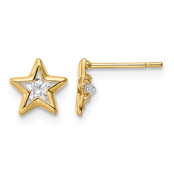 14k CZ Star Post Earrings - Birthstone Company