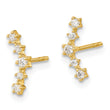 14K Polished Fancy CZ Post Earrings - Birthstone Company