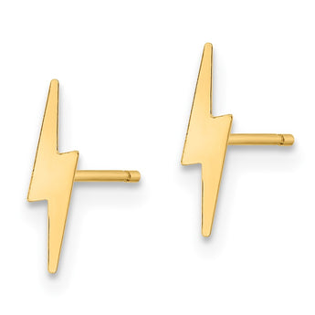 14K Polished Lightning Bolt Post Earrings - Birthstone Company