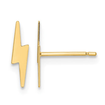 14K Polished Lightning Bolt Post Earrings - Birthstone Company