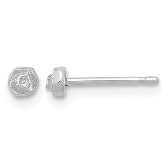 14KW Polished Rose Post Earrings - Birthstone Company
