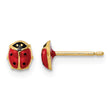 14k Polished Enameled Small Ladybug Post Earrings - Birthstone Company