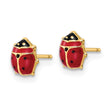 14k Polished Enameled Medium Ladybug Post Earrings - Birthstone Company