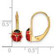 14k Polished Enameled Ladybug Leverback Earrings - Birthstone Company