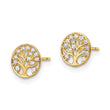 14k CZ Tree of Life Post Earrings - Birthstone Company