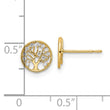 14k CZ Tree of Life Post Earrings