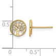 14k CZ Tree of Life Post Earrings - Birthstone Company