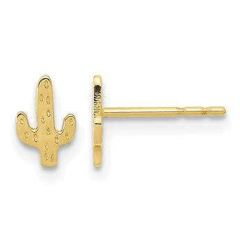 14K Polished Cactus Post Earrings - Birthstone Company
