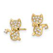 14k CZ Cat Post Earrings - Birthstone Company
