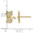 14k CZ Cat Post Earrings - Birthstone Company