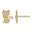 14k CZ Cat Post Earrings - Birthstone Company
