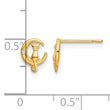 14k CZ Cat on the Moon Post Earrings - Birthstone Company