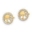 14k CZ Palm Tree Post Earrings - Birthstone Company