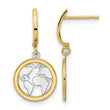14K Polished White Rhodium Earth Dangle Earrings - Birthstone Company