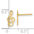 14K Polished Treble Clef Note Post Earrings - Birthstone Company