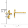 14k CZ Cross Post Earrings