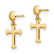 14K Polished Cross Post Dangle Earrings - Birthstone Company