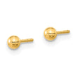 14K Polished Set of Ball Post Cross and CZ Bezel 3 Pair Earrings Set - Birthstone Company
