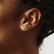 14K Polished Set of Ball Post CZ Flowers and Cross 3 Pair Earrings Set - Birthstone Company