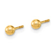 14K Polished Set of Ball Post CZ Flowers and Cross 3 Pair Earrings Set - Birthstone Company
