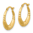14K Polished and Satin Hoop Earrings