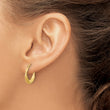 14K Polished and Satin Hoop Earrings