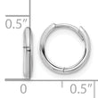14K White Gold Hinged Hoop Earrings
