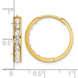 14k Polished CZ 4x20mm Huggie Hoop Earrings - Birthstone Company