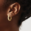 14k Polished CZ 4x18mm Huggie Hoop Earrings